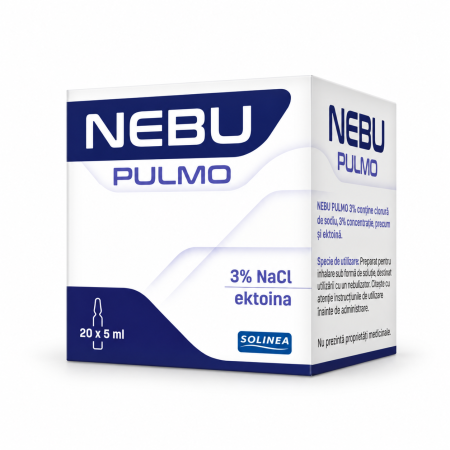 Ser fiziologic si solutii saline - Solutie pentru inhalare Solinea Nebu Pulmo, NaCl 3% cu ectoina, 20 fiole, fara conservanti, dispozitiv medical