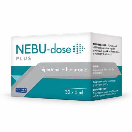 Ser fiziologic si solutii saline - Solutie pentru inhalare Solinea Nebu-dose Plus, cu clorura de sodiu 3% si acid hialuronic, 30 fiole x 5 ml