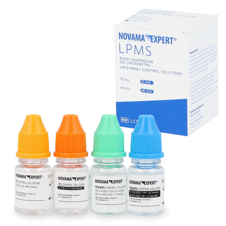 Monitorizare medicala - Solutii de control pentru lipidometru Novama Expert LPMS, pentru verificare colesterol TC si trigliceride TG, 4 flacoane x 3 ml