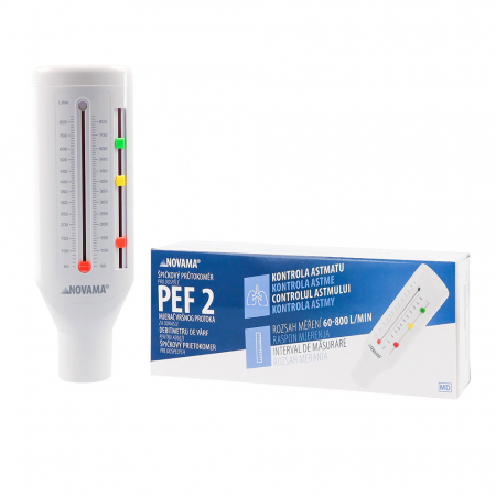 Spirometre - Spirometru portabil Novama PEF 2, peak flow meter, pentru adulti, certificat, realizat din ABS, ideal pentru uz casnic sau in cabinetele de specialitate