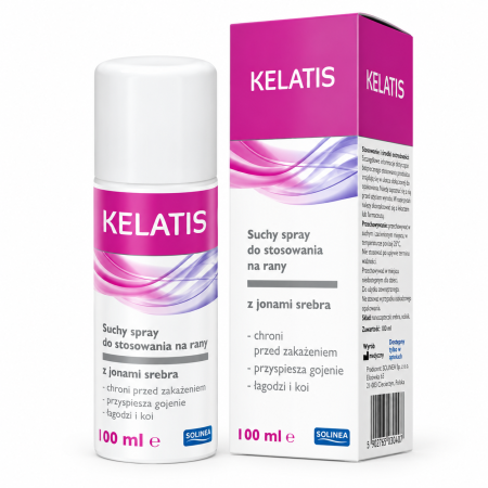 Ingrijire corp - Spray pentru rani Solinea Kelatis, pulbere minerala absorbanta cu 2,5% argint ionic, dispozitiv medical, 100 ml