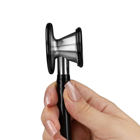 Stetoscop cardiologic Novama Expert, cap dublu din otel inoxidabil, 2 seturi de olive auriculare din silicon, o diafragma de schimb, Negru [5]