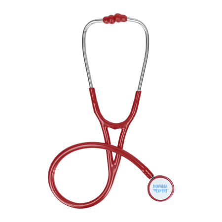 Stetoscop cardiologic Novama Expert, cap dublu din otel inoxidabil, 2 seturi de olive auriculare din silicon, o diafragma de schimb, Burgundy [1]
