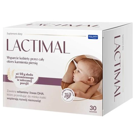 Suplimente nutritive - Supliment alimentar Solinea Lactimal pentru femei care alapteaza, DHA, acid folic, iod, colina, vitaminele B12 si D, aroma vanilie, 30 plicuri