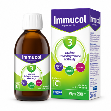 Suplimente nutritive - Supliment alimentar sirop Solinea Immucol 3, cu soc negru, aronia, astragalus si vitamina C, pentru copii de la 3 ani si adulti, 200 ml