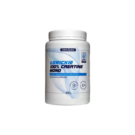 Alte suplimente nutritive - Supliment de Creatina Megabol Lowickie 100% Creatine Mono, creatina monohidrata micronizata, formula naturala fara arome, pentru forta si performanta, 500g