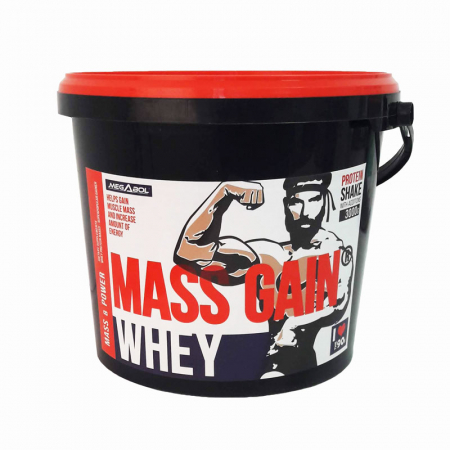 Supliment gainer de proteine Megabol Whey Mass Gain 3000 g, proteine din zer si din germeni de grau, vitamine si acid glutamic [3]