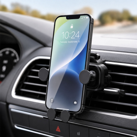 Suport auto gravitational, pentru telefon, 5 puncte de sustinere, amortizare, reglare la 360 grade, compatibil cu telefoane cu diagonala ecranului intre 4.0 inch si 6.8 inch [1]