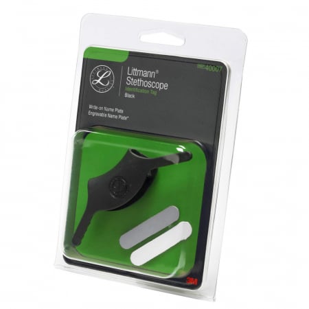 Stetoscoape - Tag-uri de identificare pentru stetoscoape Littmann, 24 x 49 mm, 40007, Negru