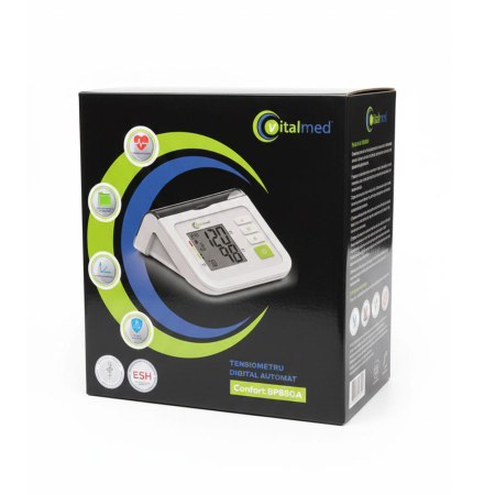 Tensiometru digital automat VitalMed Confort BP880A, memorare 2 utilizatori, 120 rezultate, detectare aritmie, manseta 22 - 42 cm [2]