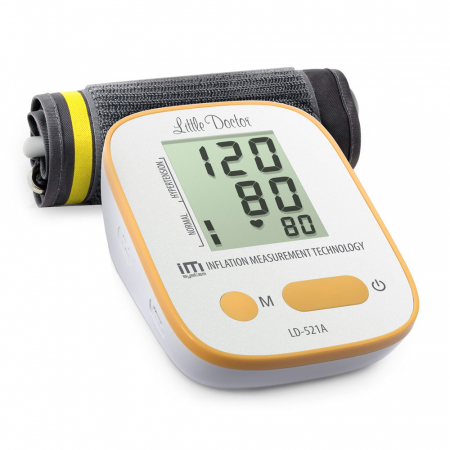 Tensiometru electronic de brat Little Doctor LD-521A, adaptor inclus, Algoritm IMS, memorare 90 de valori, manseta 22 - 42 cm, resigilat [4]