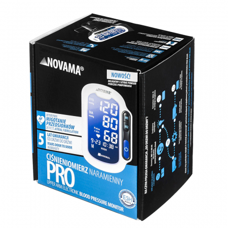 Tensiometru electronic de brat Novama Pro, masurare in timpul umflarii mansetei, 2 moduri de masurare, memorare 2 utilizatori x 90 rezultate, detectarea fibrilatiei atriale, manseta universala 22 - 42 cm, suport [7]