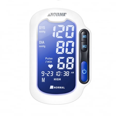 Tensiometru electronic de brat Novama Pro, masurare in timpul umflarii mansetei, 2 moduri de masurare, memorare 2 utilizatori x 90 rezultate, detectarea fibrilatiei atriale, manseta universala 22 - 42 cm, suport [1]