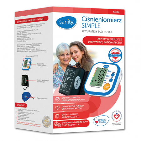 Tensiometru electronic de brat Sanity Simple, 60 seturi de memorie, tehnologie FDS, produs validat clinic, resigilat [5]