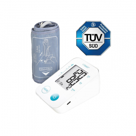Tensiometru electronic de brat VITAMMY Next Basic, mufa USB, masurare in timpul umflarii mansetei, detectare aritmie, detectie miscarea corpului, memorare 2 utilizatori, manseta 22-40 cm, Alb [2]