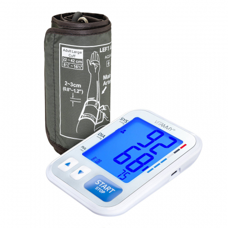 Tensiometru electronic de brat Vitammy Smart 4, mufa USB, masurare in timpul umflarii mansetei, detectare aritmie, memorare 2 utilizatori x 60 rezultate, manseta 22 - 42 cm, Alb [1]