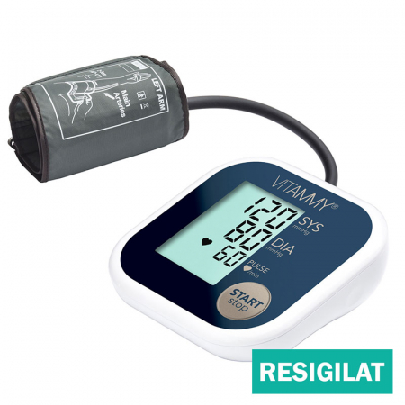 Tensiometru electronic de brat VITAMMY Super Beat, resigilat, manseta 22-42 cm, Albastru/Auriu [0]