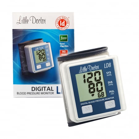 Tensiometru electronic de incheietura Little Doctor LD 8, Afisaj LCD, Memorare 90 de valori, Algoritm Fuzzy, Cutie de depozitare [4]