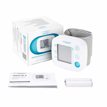 Tensiometru electronic de incheietura VITAMMY Next 0.1, masurare in timpul umflarii mansetei, detectare aritmie, detectie miscarea corpului, memorare 2 utilizatori, manseta 12.5-21.5 cm, Alb [5]
