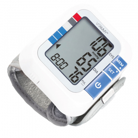 Tensiometru electronic de incheietura Vitammy Smart 0.5, detectare aritmie, detectie miscarea corpului, manseta 13.5 - 21.5 cm, 60 seturi de memorie, Alb [2]