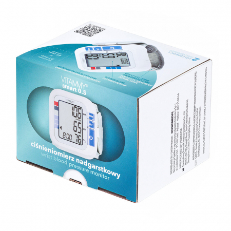 Tensiometru electronic de incheietura Vitammy Smart 0.5, detectare aritmie, detectie miscarea corpului, manseta 13.5 - 21.5 cm, 60 seturi de memorie, Alb [3]