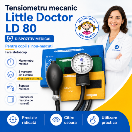 Tensiometru mecanic Little Doctor LD 80, pentru copii si nou-nascuti, fara stetoscop [1]