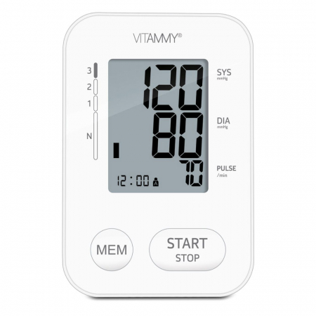 Tensiometru electronic de brat VITAMMY Next 2 +, mufa USB, adaptor inclus, detectare aritmie, memorare 2 utilizatori, Alb [3]