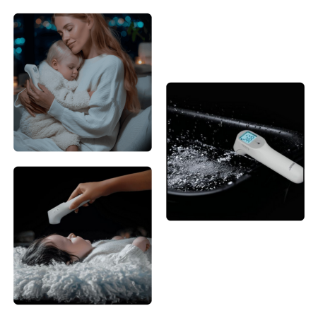 Termometru non-contact Novama NC Pro, pentru masurarea temperaturii corpului si a suprafetelor, memorie pentru 12 masuratori, 2 senzori separati, alarma febra, ecran iluminat, mod silentios, etui [8]