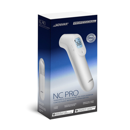 Termometru non-contact Novama NC Pro, pentru masurarea temperaturii corpului si a suprafetelor, memorie pentru 12 masuratori, 2 senzori separati, alarma febra, ecran iluminat, mod silentios, etui [10]