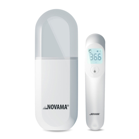 Termometru non-contact Novama NC Pro, pentru masurarea temperaturii corpului si a suprafetelor, memorie pentru 12 masuratori, 2 senzori separati, alarma febra, ecran iluminat, mod silentios, etui [1]