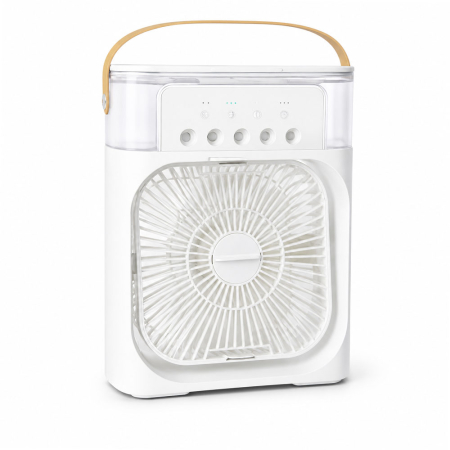 Electrocasnice & climatizare - Ventilator portabil S4, mini aparat de aer conditionat, cu functie de umidificare a aerului, potrivit pentru birou si calatorii, rezervor de apa, alimentare USB