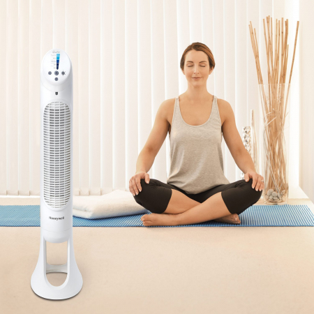 Ventilator turn Honeywell HYF260E, 5 viteze, zgomot redus, inaltime 101 cm, Alb [4]