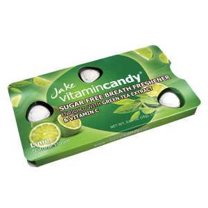 Drajeuri fara zahar VitaminCandy cu Vitamina C, extract de ceai verde si gust de lime, 18 g [1]