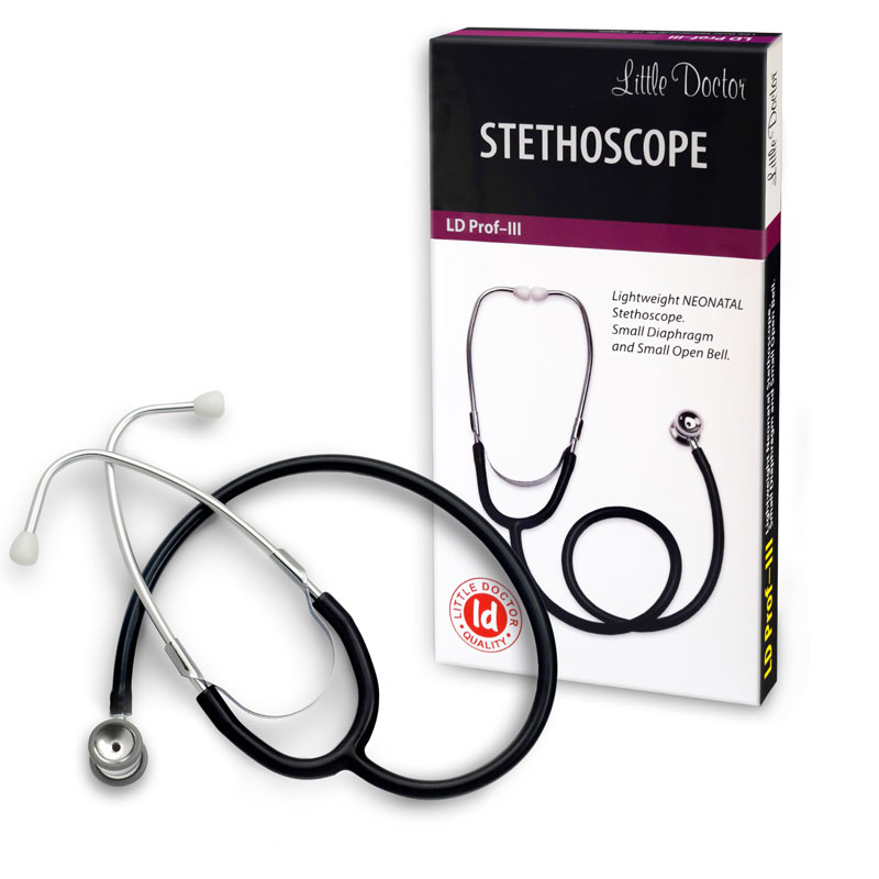 acquaintance cycle Arrest Stetoscop neonatal Little Doctor LD Prof III, stetoscop metalic utilizabil  pe ambele parti, diafragma mica, Negru/Inox