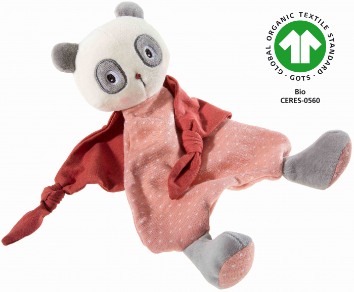 Accesoriu de atasament pentru bebelusi din bumbac organic, model urs panda "Cranberry", Heunec [1]