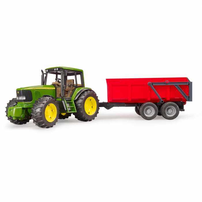 Tractor John Deere 6920 verde cu remorca basculanta rosie, Bruder [2]