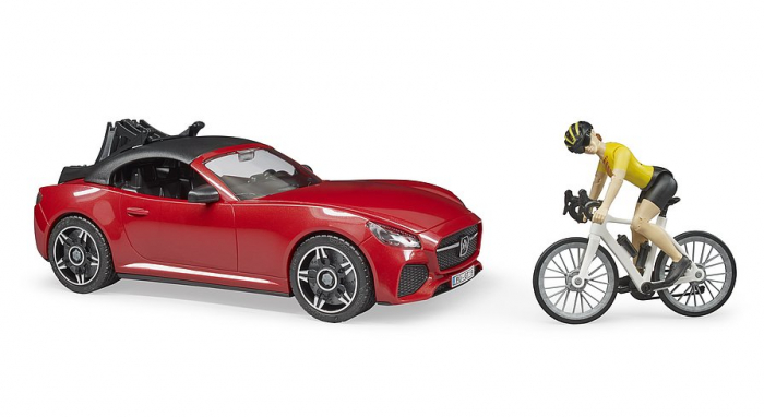 Jucarie masina Roadster cu bicicleta si figurina biciclist, Bruder [5]