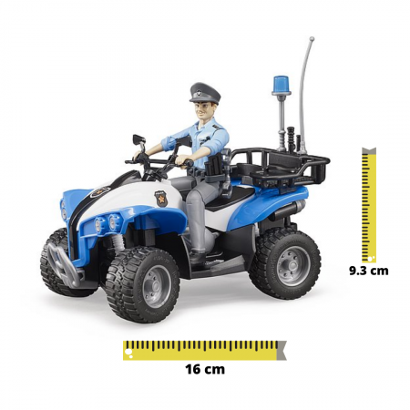 Jucarie ATV de politie cu figurina politist si accesorii Bruder [0]