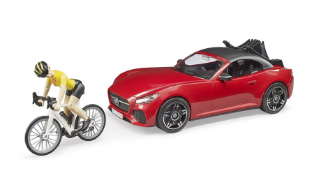 Jucarie masina Roadster cu bicicleta si figurina biciclist, Bruder [2]