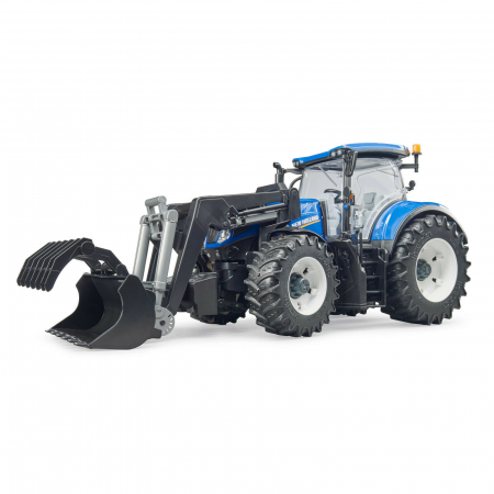 Tractor New Holland albastru cu incarcator frontal Bruder [3]