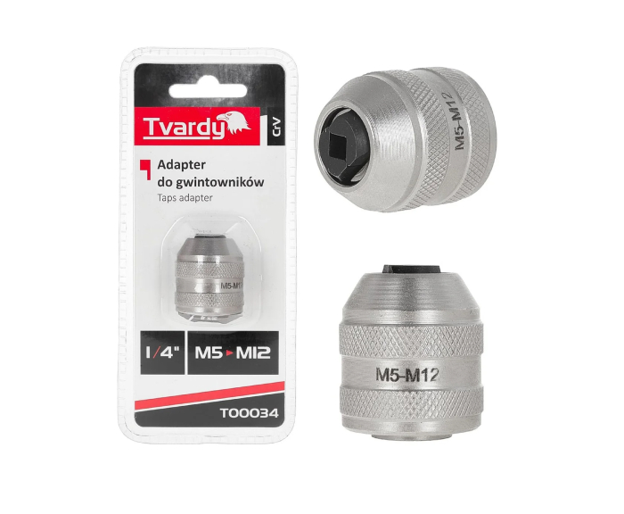 Adaptor pentru tarozi, 1 / 4", M5-M12, Cr-V, Tvardy [5]