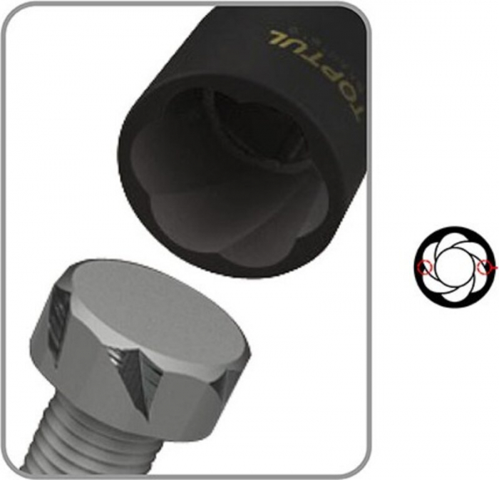 Cheie tubulara pentru suruburi cu cap deteriorat 19mm 1/2 [2]