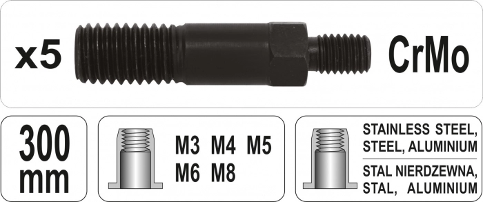 Cleste Pentru Piulite Nituibile CR-Mo M3 - M8 300mm [5]