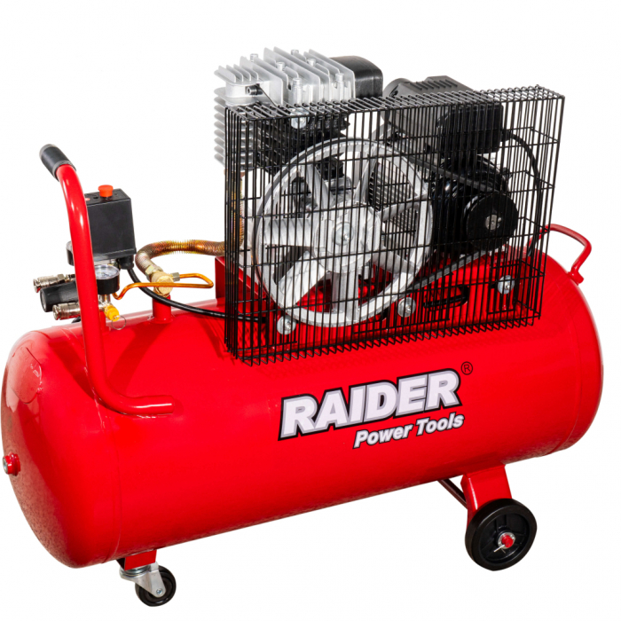 Compresor aer pe curea 100l 2.2kW 320l/min 2 pistoane [2]