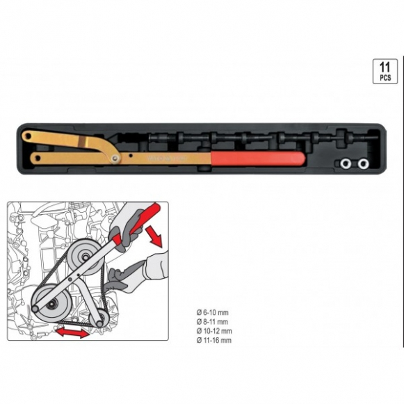 Dispozitiv reglabil pentru pinioane fulii sau intindere curea accesorii [1]
