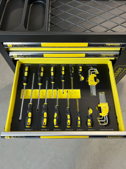 Dulap echipat cu scule 7 sertare 219 piese TopMaster Pro [6]