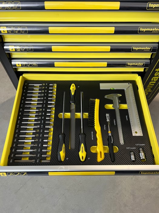 Dulap echipat cu scule 7 sertare 219 piese TopMaster Pro [8]