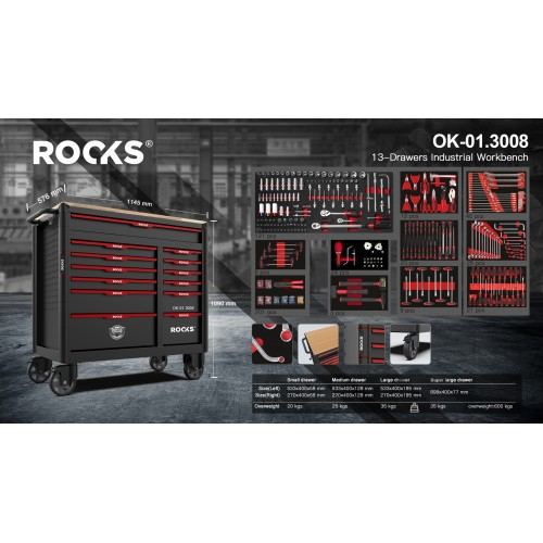 Dulap profesional dublu echipat cu 488 scule Rooks XXL [3]
