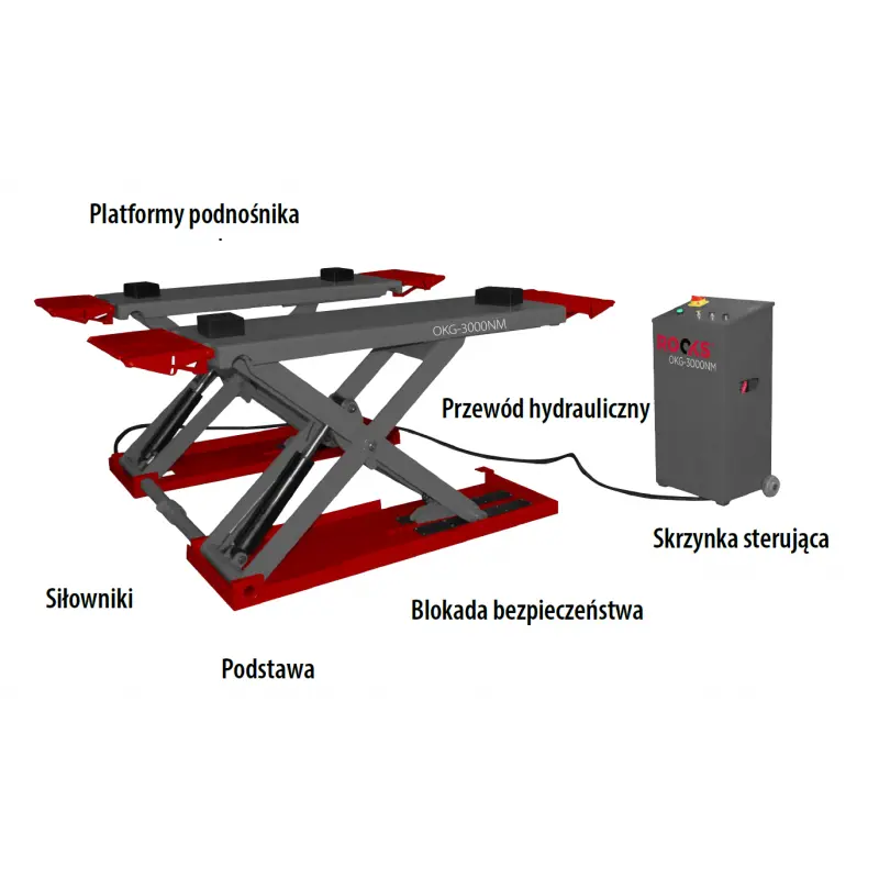 Elevator platforma mobil tip foarfeca cu ridicare joasa 3T 230V Rooks [4]