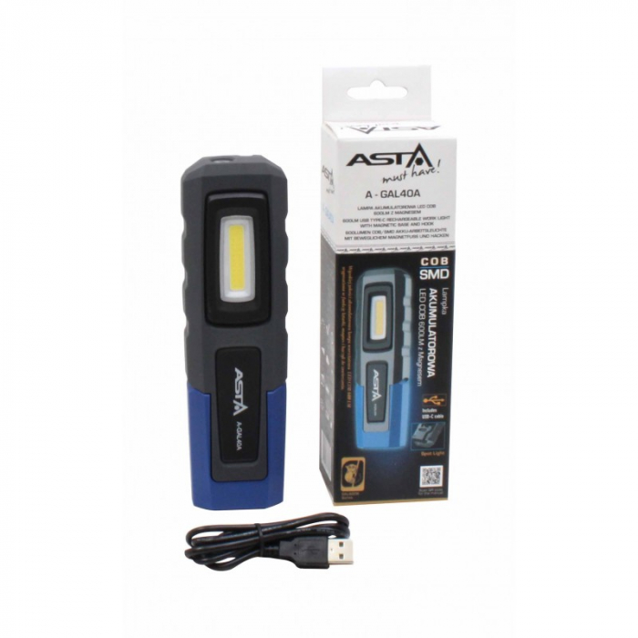 Lanterna de atelier LED COB 600LM cu magnet si acumulator [2]